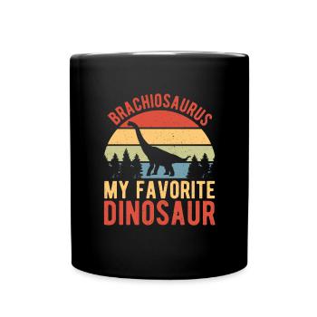 Brachiosaurus Dinosaur Gift - Full Colour Mug - black - Front