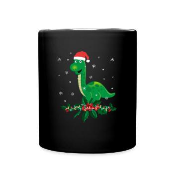 Brontosaurus Dino Gift - Full Colour Mug - black - Front