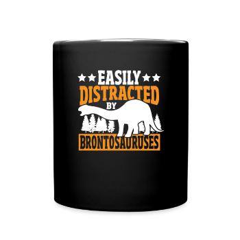 Brontosaurus Dino Gift - Full Colour Mug - black - Front