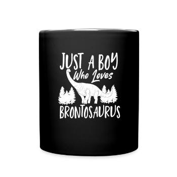 Brontosaurus Dino Gift - Full Colour Mug - black - Front