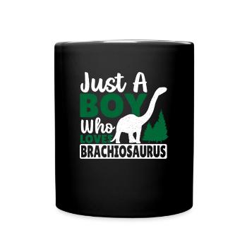 Brachiosaurus Dinosaur Gift - Full Colour Mug - black - Front