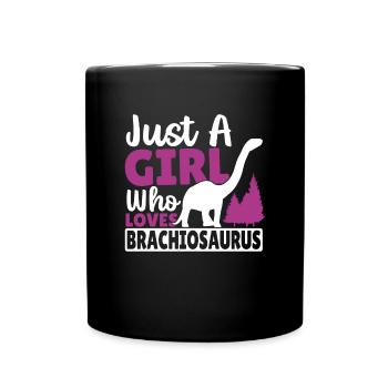 Juste une fille qui aime Brachiosaurus - Mug uni - noir - Devant