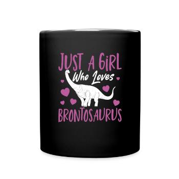 Brontosaurus Dino Gift - Full Colour Mug - black - Front