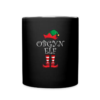 Der obgyn Elf lustige Weihnachtsfest -Obgyn Weihna - Tasse einfarbig - Schwarz - Vorne