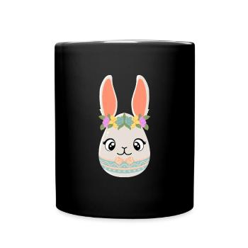 Bunny, Spring, Easter Egg, Easter Bunny, Easter - Full Colour Mug - black - Front