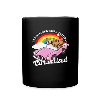 In den Verlierer bekommen, wurden peinlich beschni - Tasse einfarbig - Schwarz - Vorne