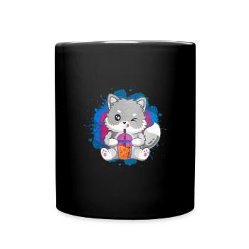 Niedliches Polarfuchs-Geschenk - Tasse einfarbig - Schwarz - Vorne