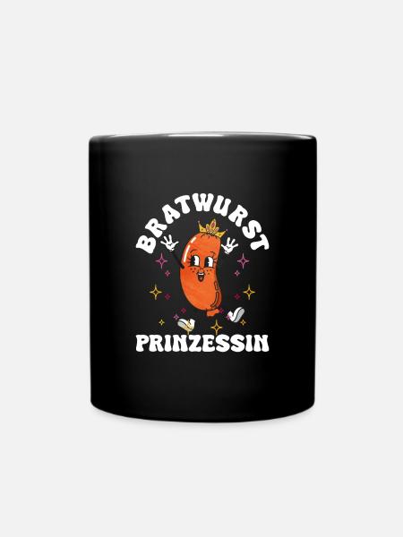 Bratwurst als Geschenk - Tasse einfarbig - Schwarz