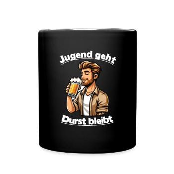 Bier Papa Alterslos Genießen - Tasse einfarbig - Schwarz - Vorne