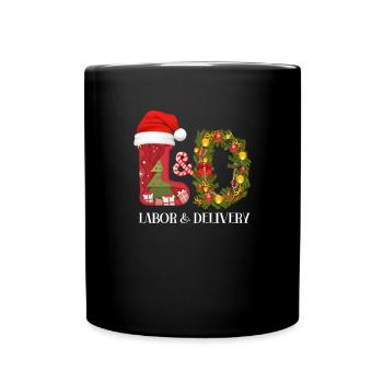 Arbeits- und Entbindungsschwester Weihnachtsbeschä - Tasse einfarbig - Schwarz - Vorne