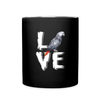 Cadeau de perroquet gris africain - Mug uni - noir - Devant