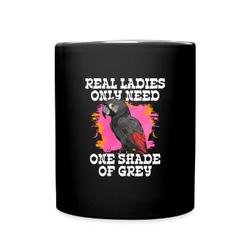 Cadeau de perroquet gris africain - Mug uni - noir - Devant