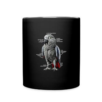 Cadeau de perroquet gris africain - Mug uni - noir - Devant