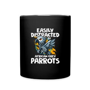 Cadeau de perroquet gris africain africain - Mug uni - noir - Devant