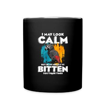 Cadeau de perroquet gris africain - Mug uni - noir - Devant