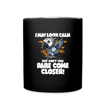 Cadeau de perroquet gris africain - Mug uni - noir - Devant