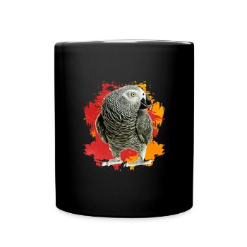 Cadeau de perroquet gris africain - Mug uni - noir - Devant
