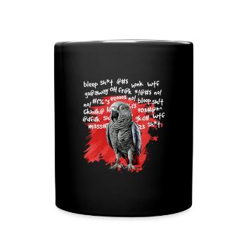 Cadeau de perroquet gris africain - Mug uni - noir - Devant