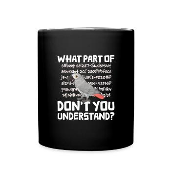 Cadeau de perroquet gris africain - Mug uni - noir - Devant