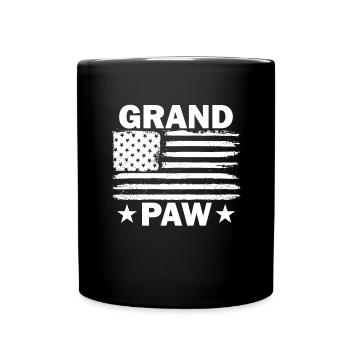 Opaw American Flag Vatertag Hunde Opa - Tasse einfarbig - Schwarz - Vorne