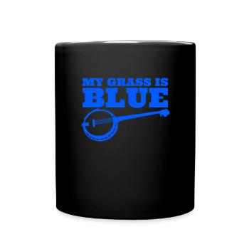Mein Gras ist Blue Banjo -Spieler Banjo Bluegrass - Tasse einfarbig - Schwarz - Vorne