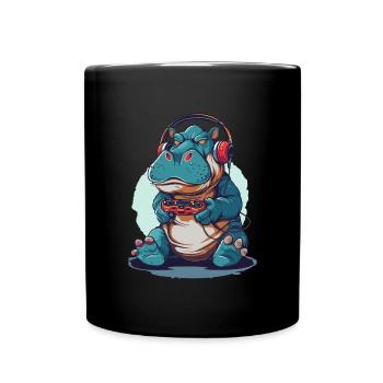 Hippo Video Game - Full Colour Mug - black - Front