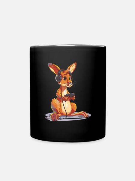 Känguru Videospiel - Tasse einfarbig - Schwarz