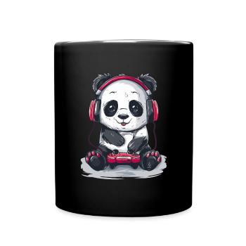 Panda Videospiel - Tasse einfarbig - Schwarz - Vorne