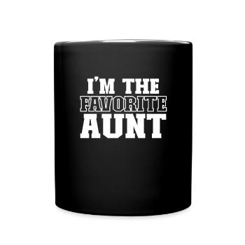 Ich bin die Lieblings -Tante, die die beste Tante - Tasse einfarbig - Schwarz - Vorne