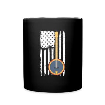 American Flag Banjo -Spieler Bluegrass Music Banjo - Tasse einfarbig - Schwarz - Vorne