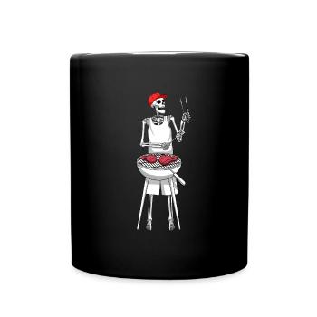 Grillskelettrauch Fleisch Rauch Brisket BBQ - Tasse einfarbig - Schwarz - Vorne