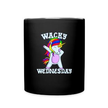 Verrückte Mittwoch tupfen Sie ein Einhorn verrückt - Tasse einfarbig - Schwarz - Vorne