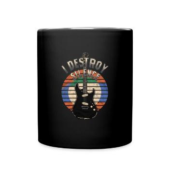 Je détruis le silence humour joueur de guitare - Mug uni - noir - Devant