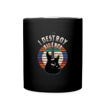 Je détruis le silence humour joueur de guitare - Mug uni - noir - Devant