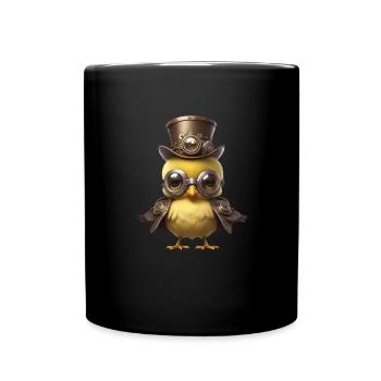 Children's Steampunk Chick Easter Bird - Full Colour Mug - black - Front