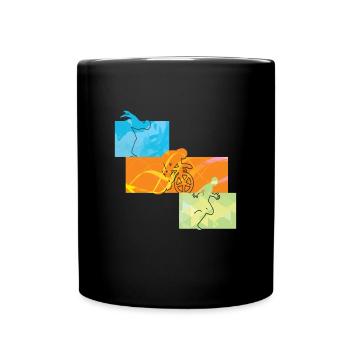 Triathlon Design Sportler Athleten - Tasse einfarbig - Schwarz - Vorne