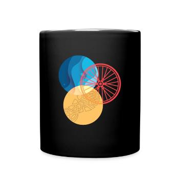 Triathlon Design Sportler Athleten - Tasse einfarbig - Schwarz - Vorne