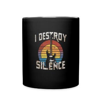 Je détruis le silence humour joueur de guitare - Mug uni - noir - Devant