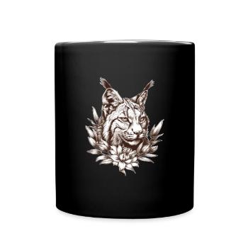 Lynx teenager girl child cat - Full Colour Mug - black - Front