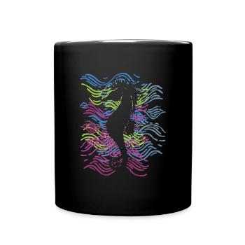 Hippocampe magique océan sous-marin - Mug uni - noir - Devant