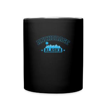 Anchorage Stadt im Bundesstaat Alaska - Tasse einfarbig - Schwarz - Vorne