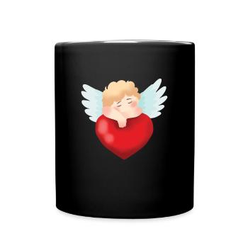 Angel Cherup Angel's Heart Baby Angel - Full Colour Mug - black - Front