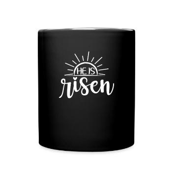 Er ist der auferstandene christliche Oster-Jesus b - Tasse einfarbig - Schwarz - Vorne