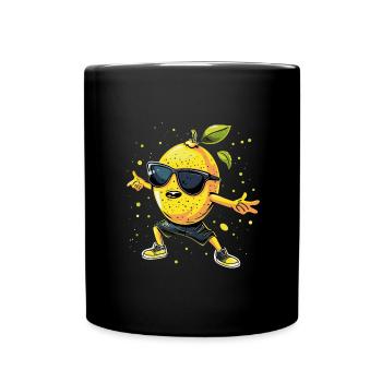 Zitrone - Tasse einfarbig - Schwarz - Vorne