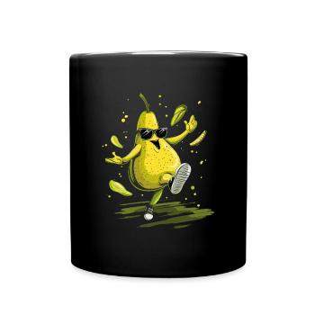 Birne - Tasse einfarbig - Schwarz - Vorne