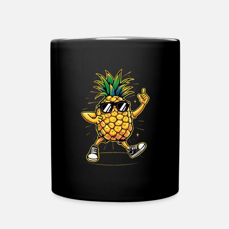 Ananas - Tasse einfarbig - Schwarz