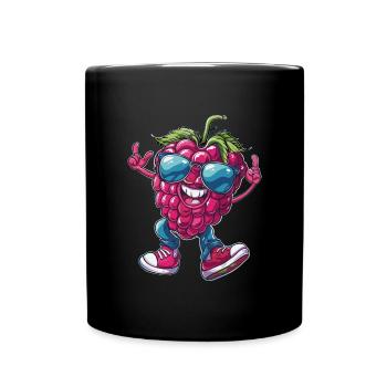 Framboises - Mug uni - noir - Devant