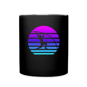 Stabhochsprung Vaporwave Stabhochsprung Stabhochsp - Tasse einfarbig - Schwarz - Vorne