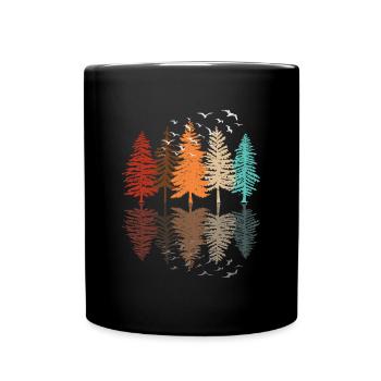 Forest Wildlife Nature Trees Reflection Landscape - Full Colour Mug - black - Front