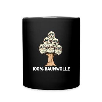 100% Baumwolle - Tasse einfarbig - Schwarz - Vorne